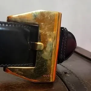 Gucci | Accessories | Black Patent Gucci Belt With Gold 